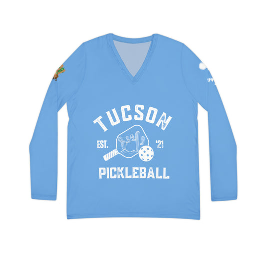 Tucson Pickleball - Hold the Pickle  - Women's Long Sleeve V-neck Shirt