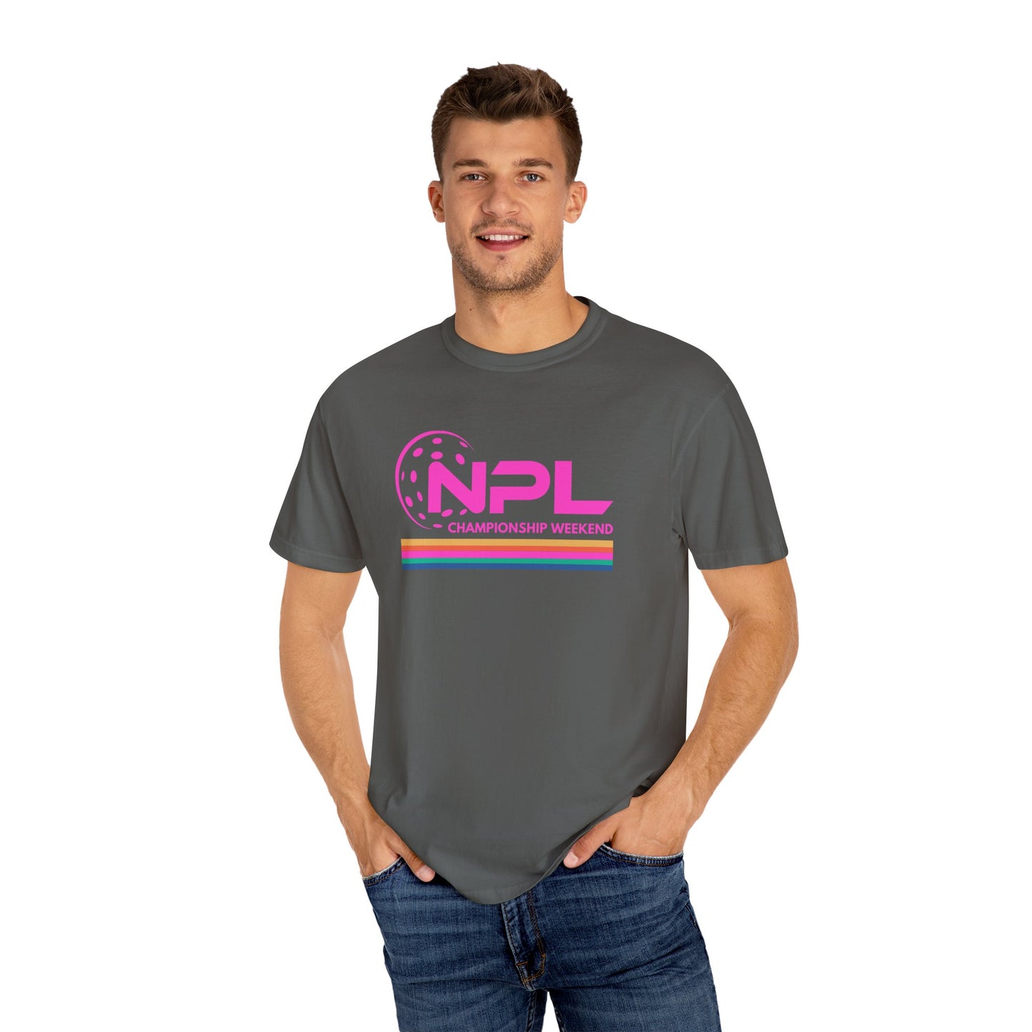 NPL Championship Weekend -Unisex Garment-Dyed T-shirt- Customize back