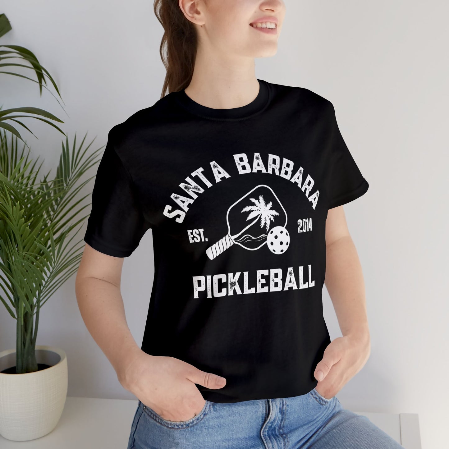 Santa Barbara Pickleball original - 2 day - Unisex 100% airline cotton Jersey Short Sleeve Tee