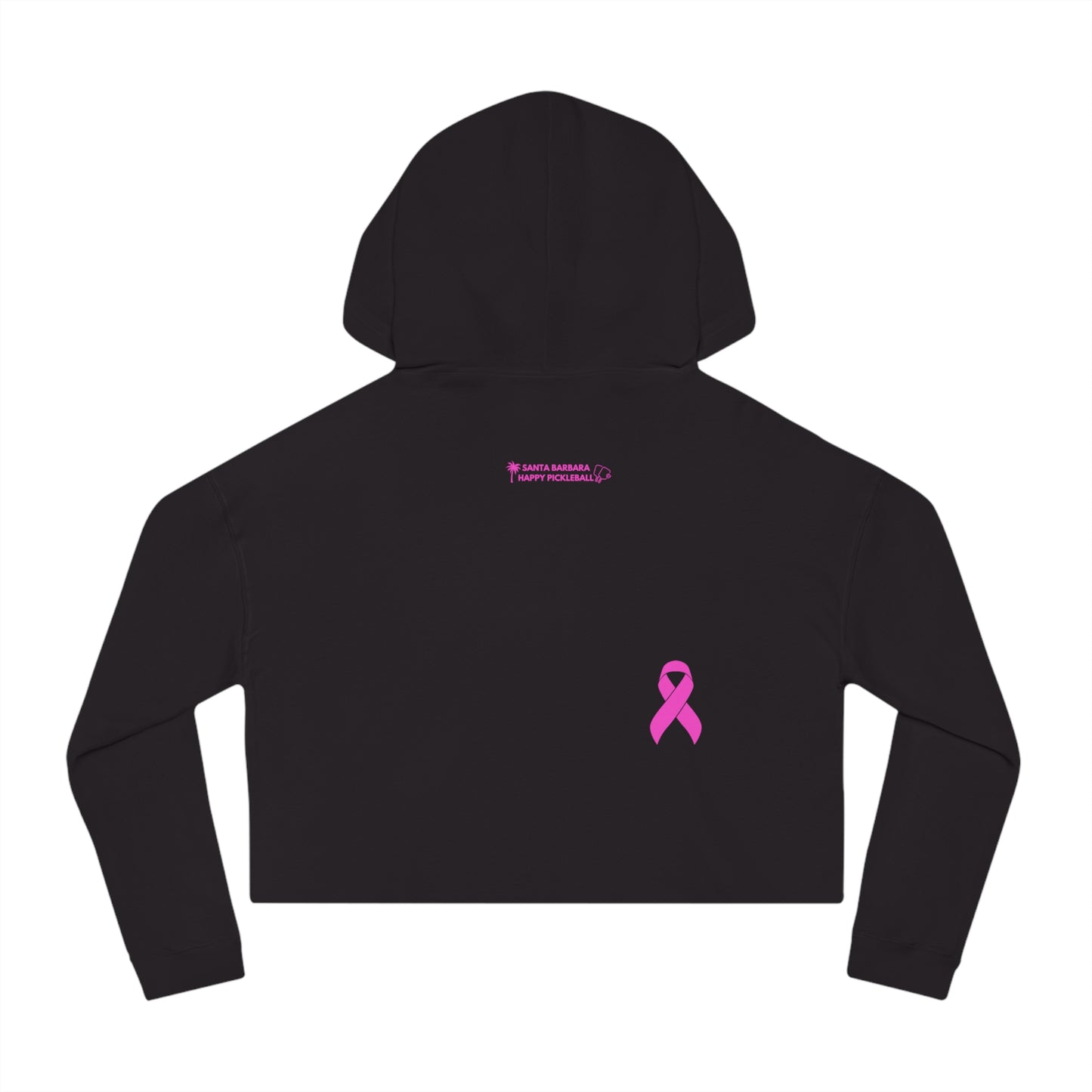 NPL Championship Weekend w/ Ribbon Hot Pink - Women’s Cropped Hooded Sweatshirt