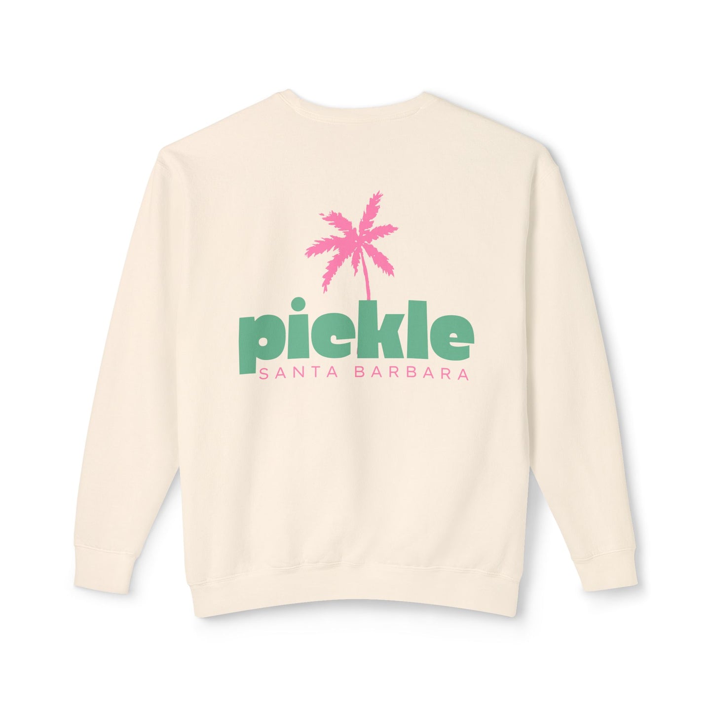 PICKLE Palm Tree (Pink Green)- Santa Barbara (or your city) Lightweight Crew - Garment Dyed