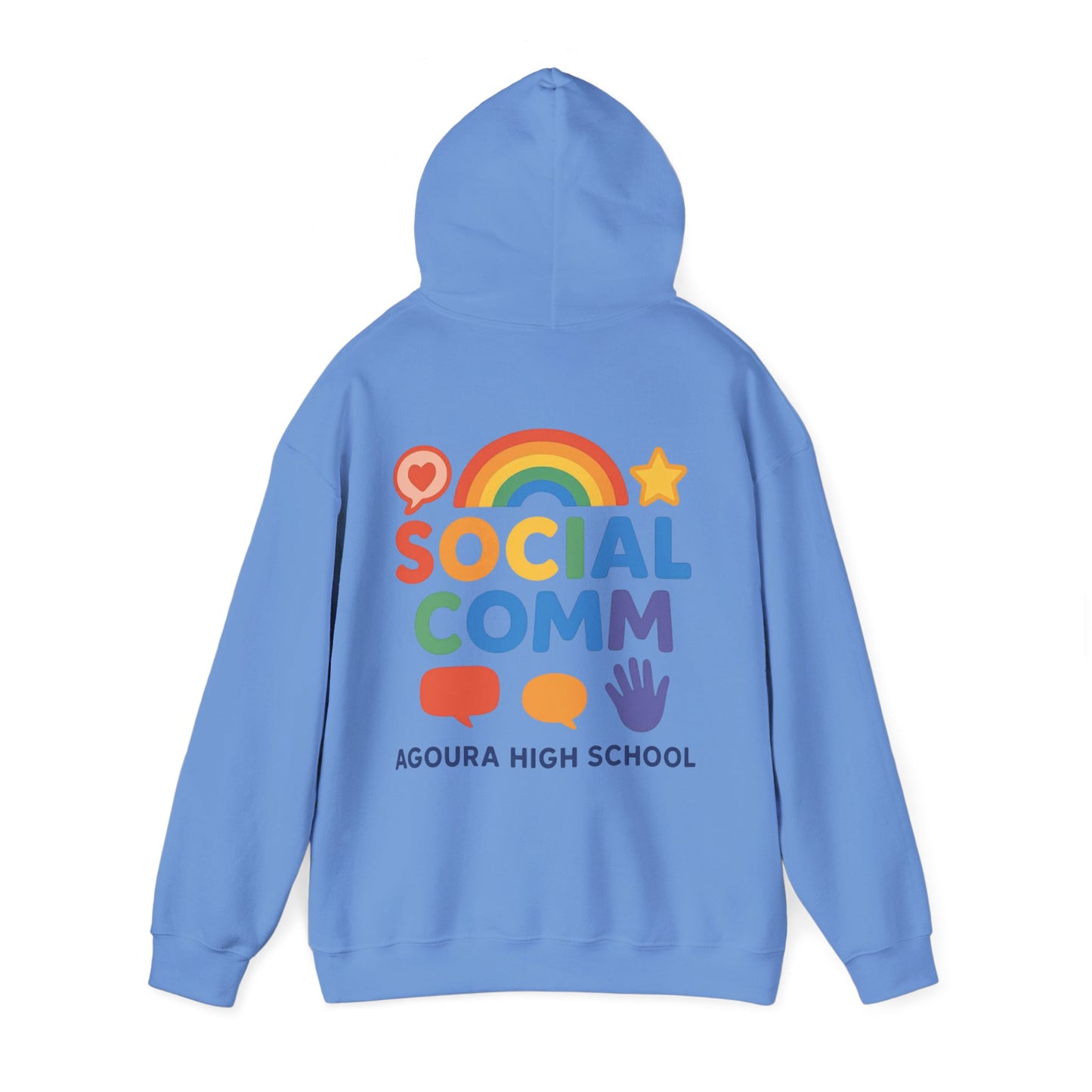 SOCIAL COMM Unisex Hoodies 50/50 blend Gilden 2 sided print