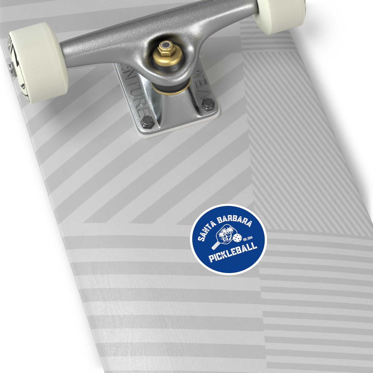Santa Barbara Pickleball Round Stickers, Indoor\Outdoor