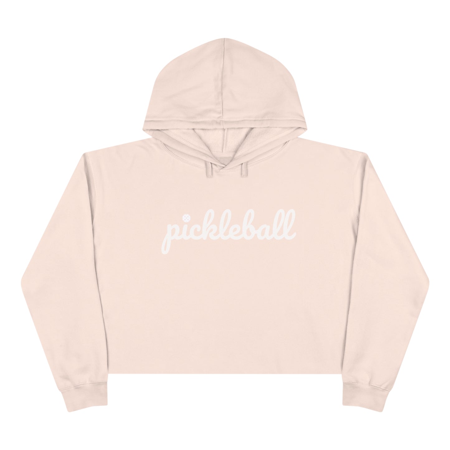 Pickleball script with ball as the i - Crop Hoodie