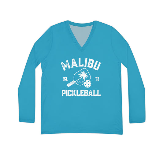 Malibu Pickleball - Women's Long Sleeve V-neck Shirt