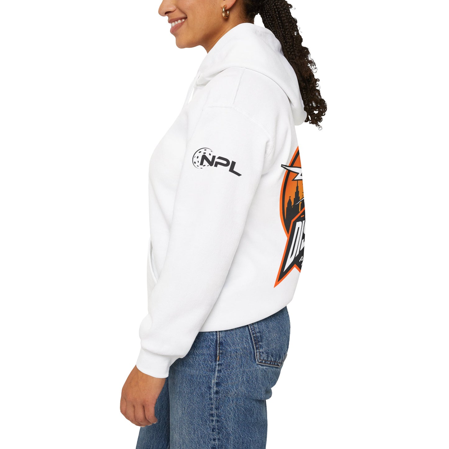 Detroit Disruptors Unisex Hoodie - Customize Sleeve or Back w/ Name - 50% cotton/poly (add in instructions)