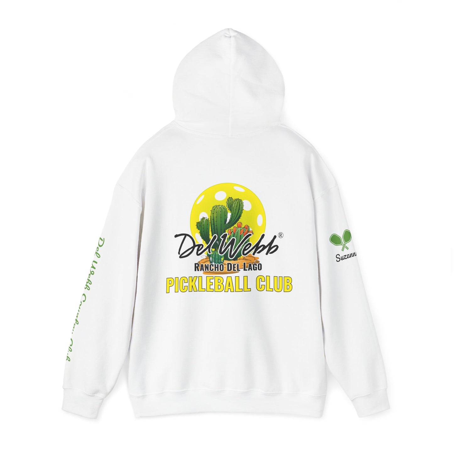 Del Webb Pickleball Club Hoodie - left chest logo/back logo - customize sleeve