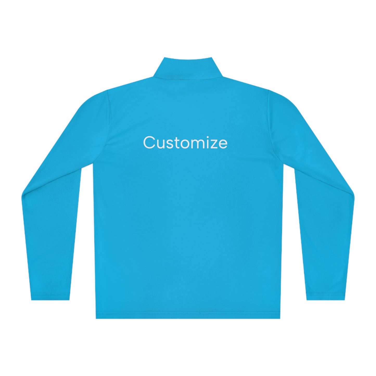Customize my Ladies’ Moisture Wicking SPF 40 - 1/4 Zip Unisex. Add name to back