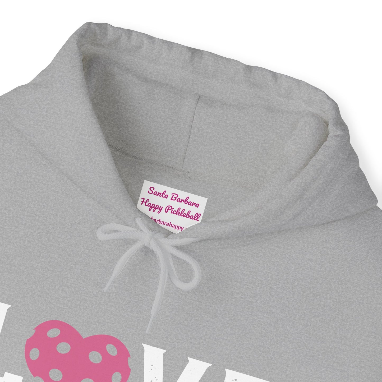 Del Webb Pickleball LOVE Hoodie - 3 pickleball hearts sleeve - can customize sleeves & back - add in notes