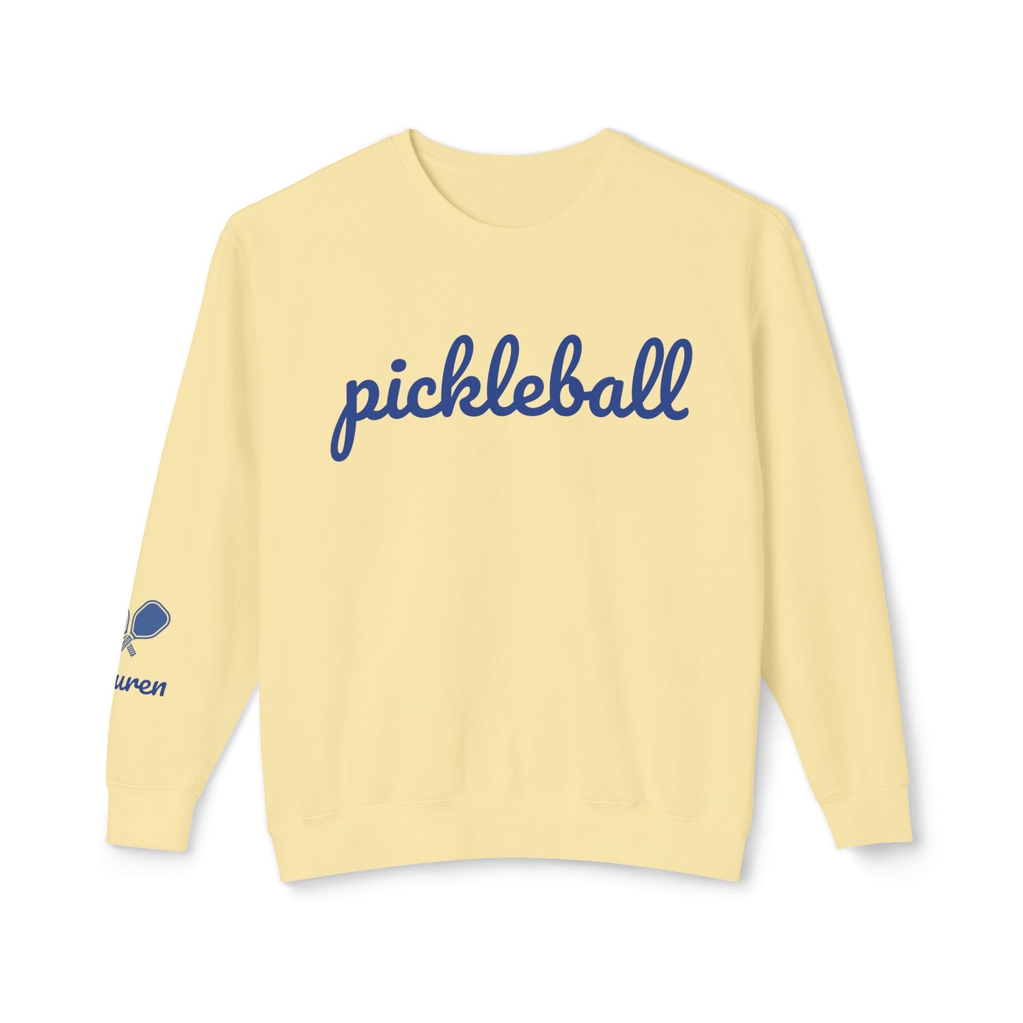 Pickleball Script - Garment dyed -Unisex Lightweight Crew (Can customize sleeve free)