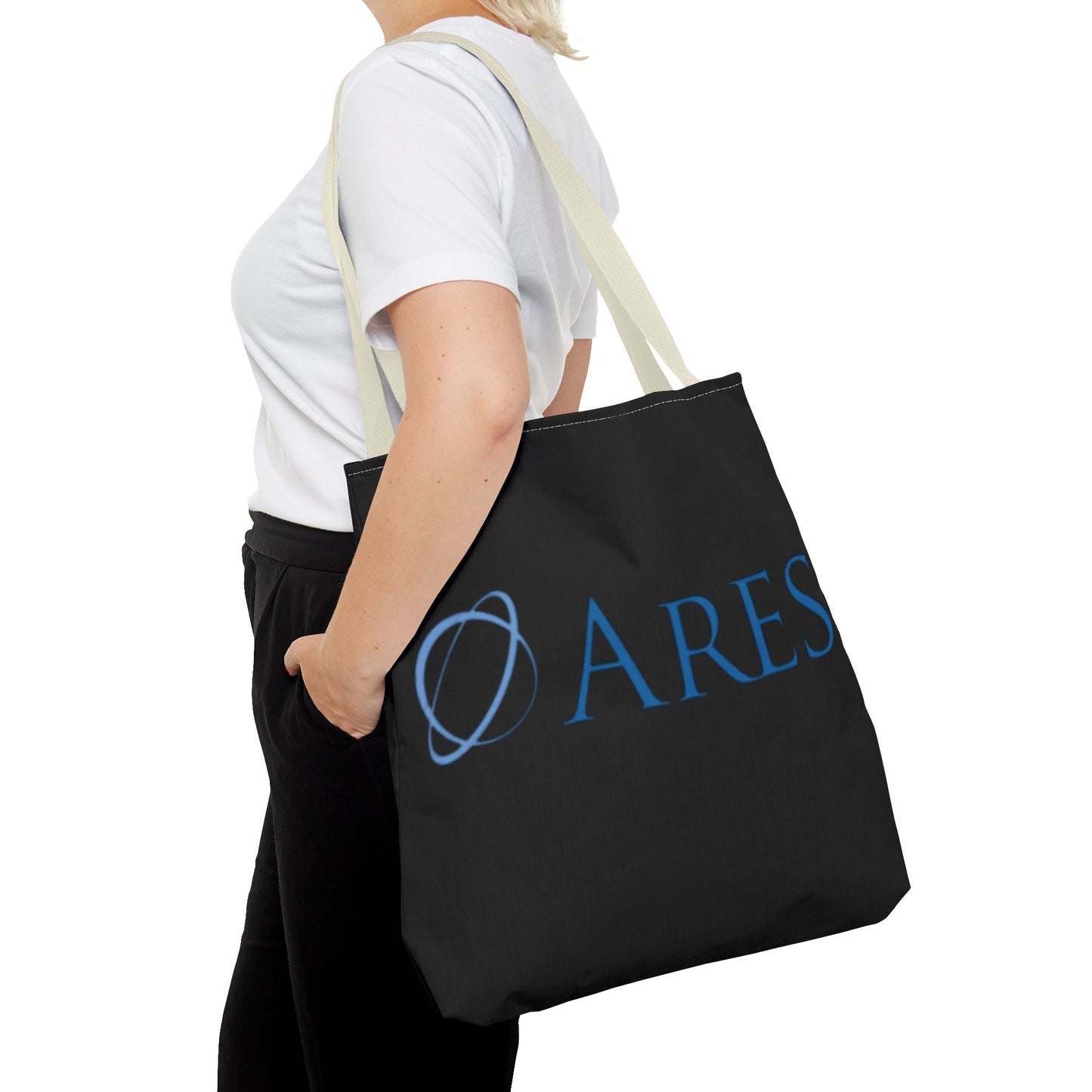 Ares Logo Tote Bag - Stylish Black Carryall for Everyday Use
