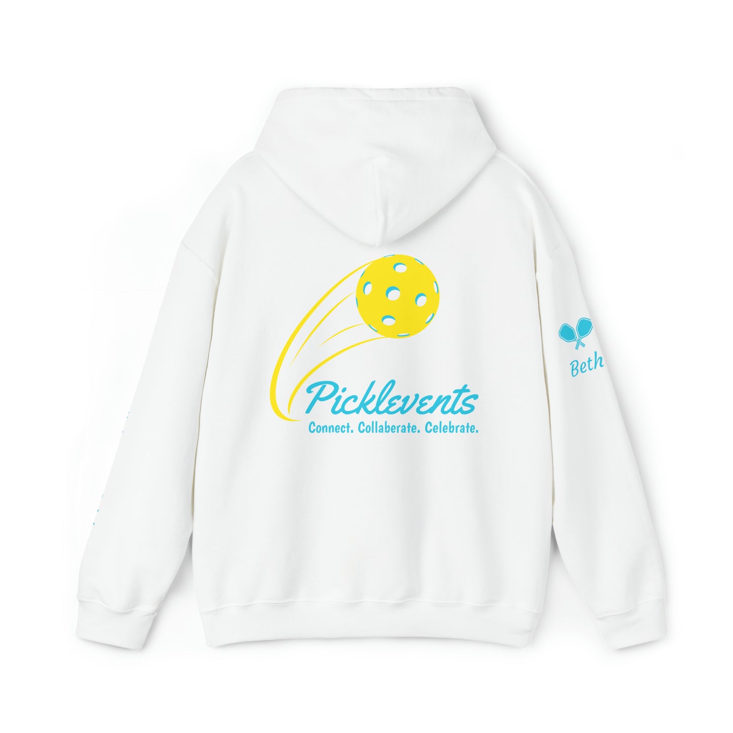 Picklevents White Custom. Beth Unisex Heavy Blend™ Hooded Sweatshirt