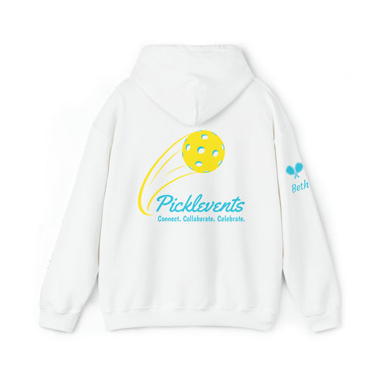 Picklevents White Custom. Beth Unisex Heavy Blend™ Hooded Sweatshirt