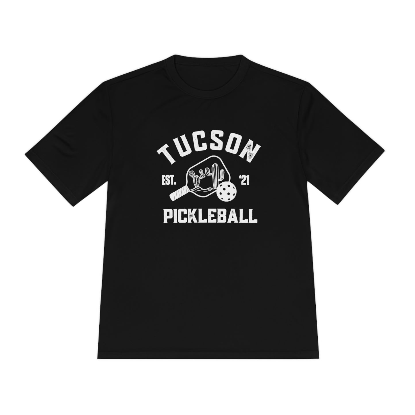 Tucson AZ Pickleball - SPF 40, Unisex Moisture Wicking Tee. Can customize back