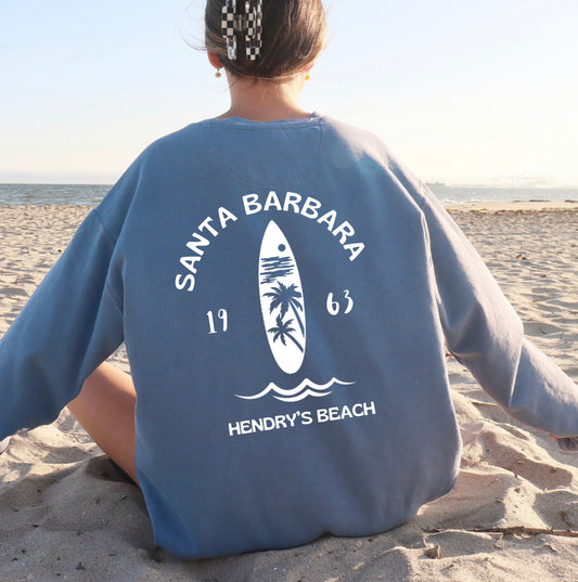 Santa Barbara Hendry’s Beach Crew Sweatshirts - Comfort Colors