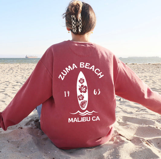 Zuma Beach Crew (Hibiscus version) Sweatshirt - Comfort Colors