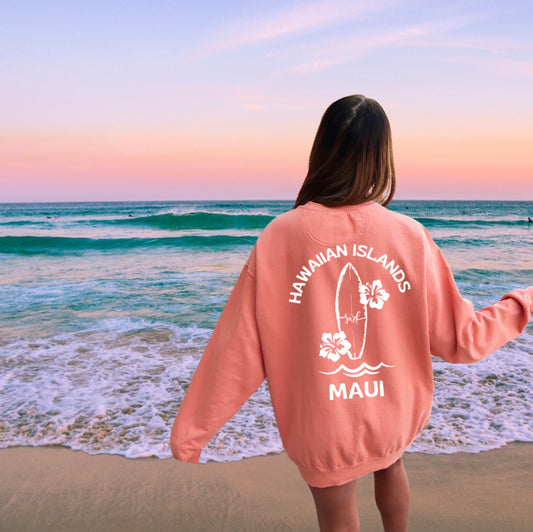 Hawaiian Islands - Maui Crew Sweatshirt - Comfort Colors