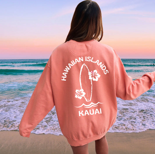 Hawaiian Islands - KAUAI Surf & Beach Crews - Comfort Colors