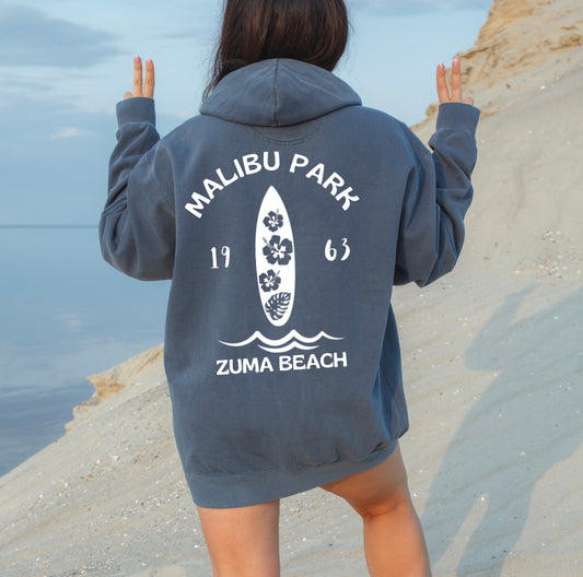 Malibu Park - Zuma Beach Hoodie (Hibiscus Version) - Comfort Colors