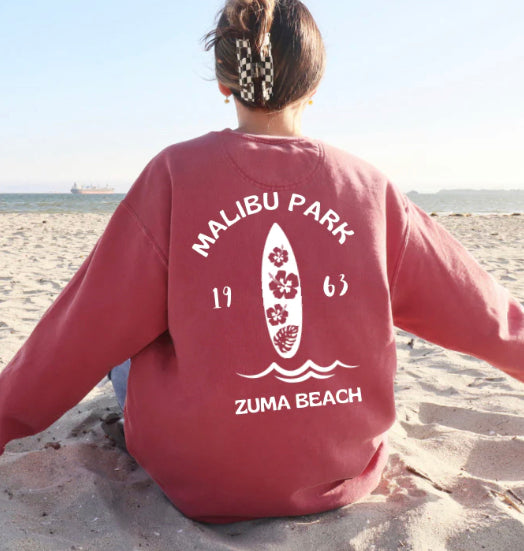 Malibu Park- Zuma Beach - Crew (Hibiscus Version) - Comfort Colors