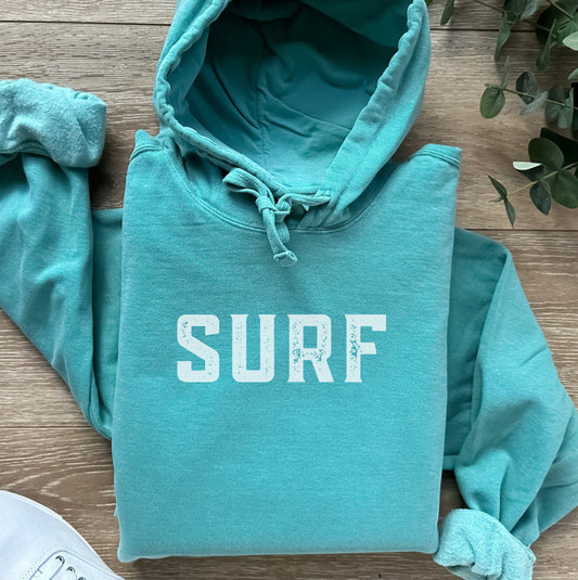 SURF Distressed Hoodie - Comfort Colors