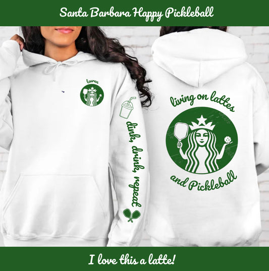 Lattes and Pickleball Hoodie