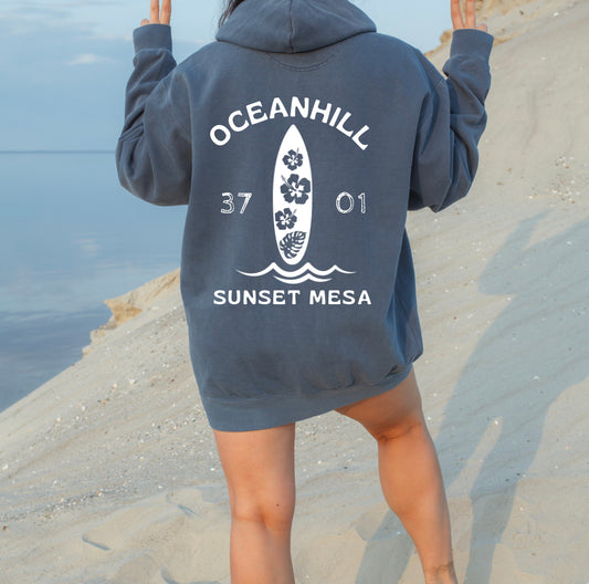 Ingrid custom hibiscus hoodie - Sunset Mesa
