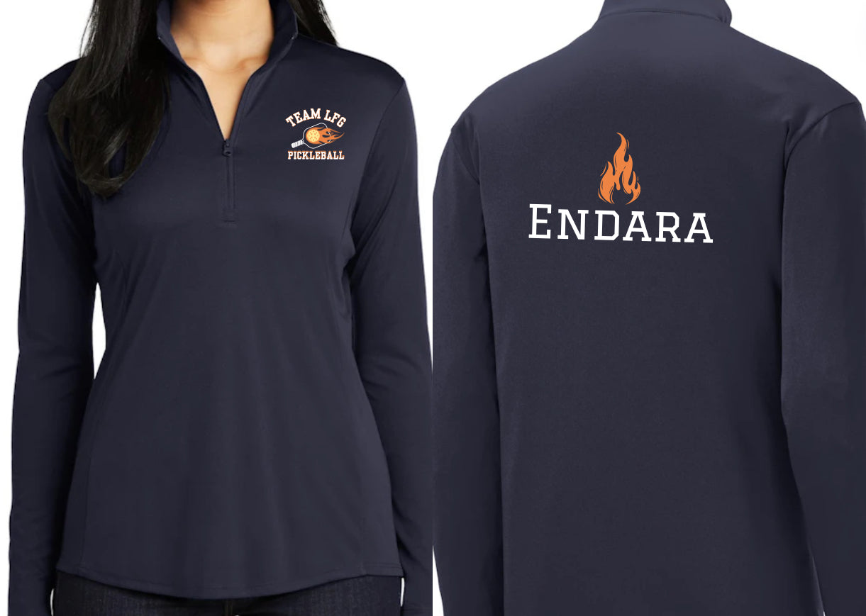 Team LFG - Ladies cut - Moisture Wicking, SPF 40, Quarter-Zip Pullover - customize back