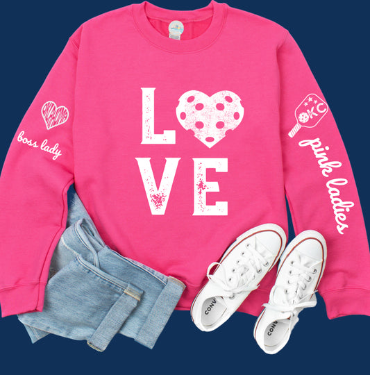 Pink Ladies LOVE - Crew (Customize names, and state in heart)