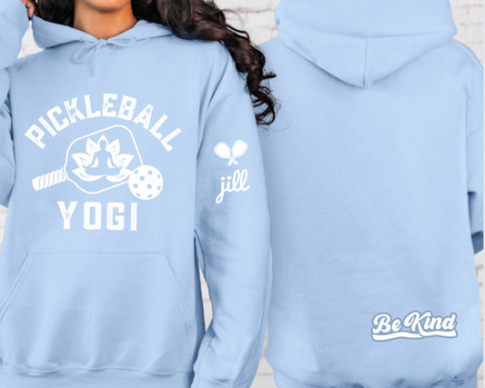 Pickleball Yogi Hoodie - Can customize sleeve and back as shown