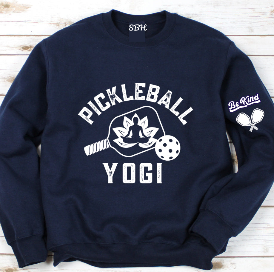 Pickleball Yogi Crew - can customize sleeve & back as shown