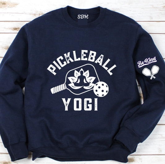 Pickleball Yogi Crew  - can customize sleeve & back as shown