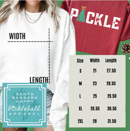 PICKLE Candy Cane MEDIUM weight Garment Dyed, Unisex Crew-Can customize back