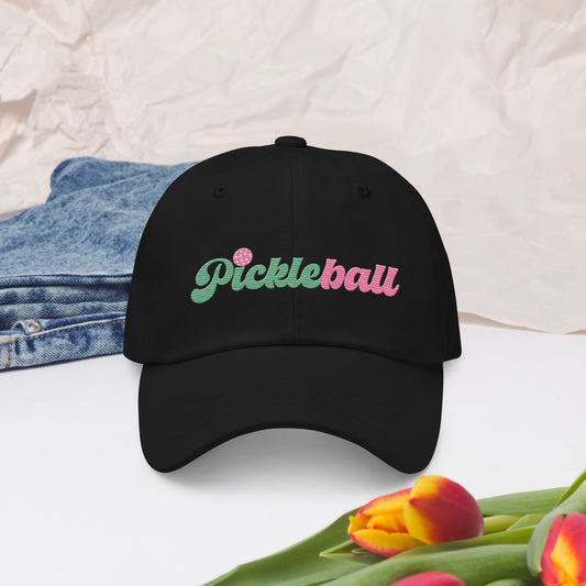 Pickleball Simple Version Embroidered Cotton Twill Baseball Hat