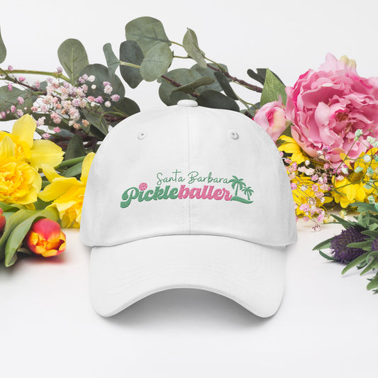 Pickleballer Santa Barbara - Embroidered Favorite  Baseball Style Cotton hat