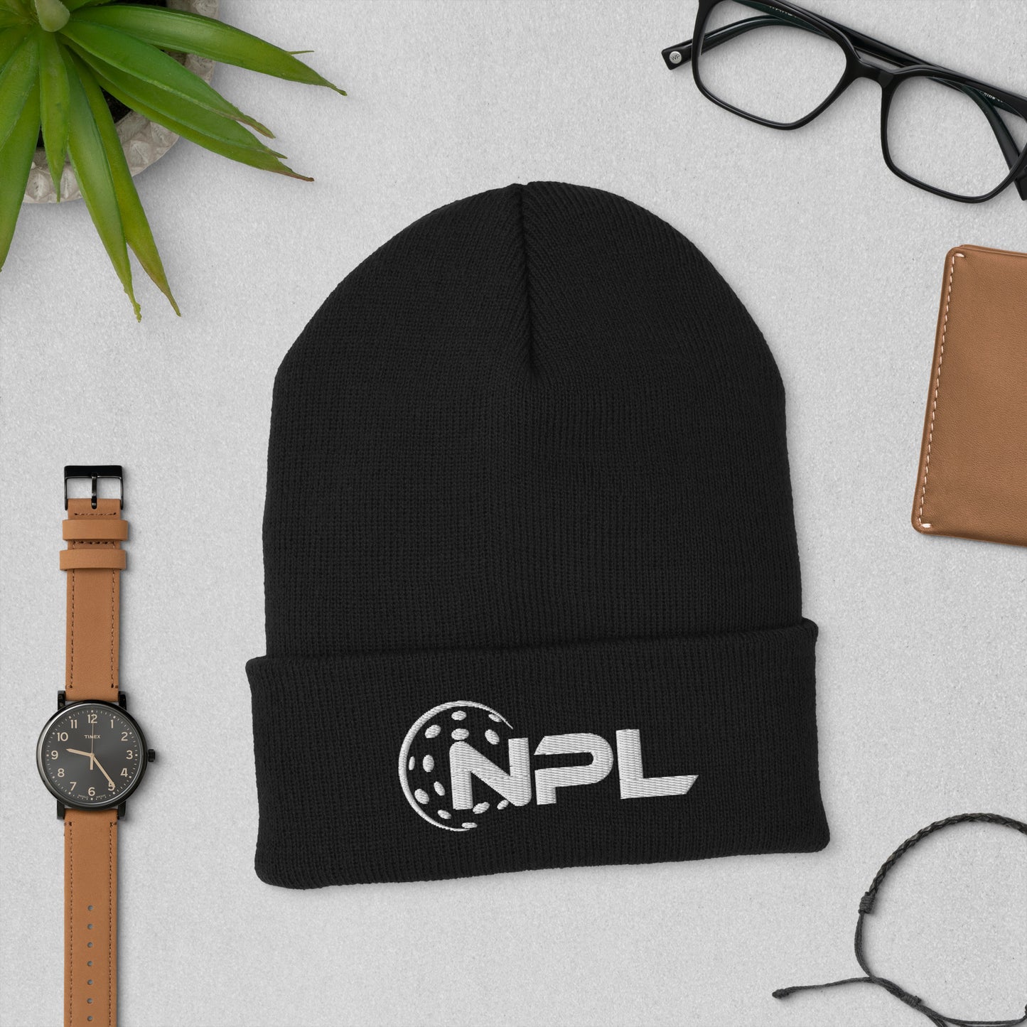NPL Embroidered Cuffed Beanie