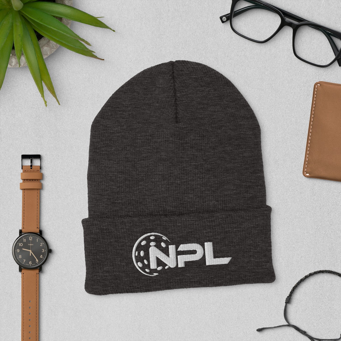 NPL Embroidered Cuffed Beanie