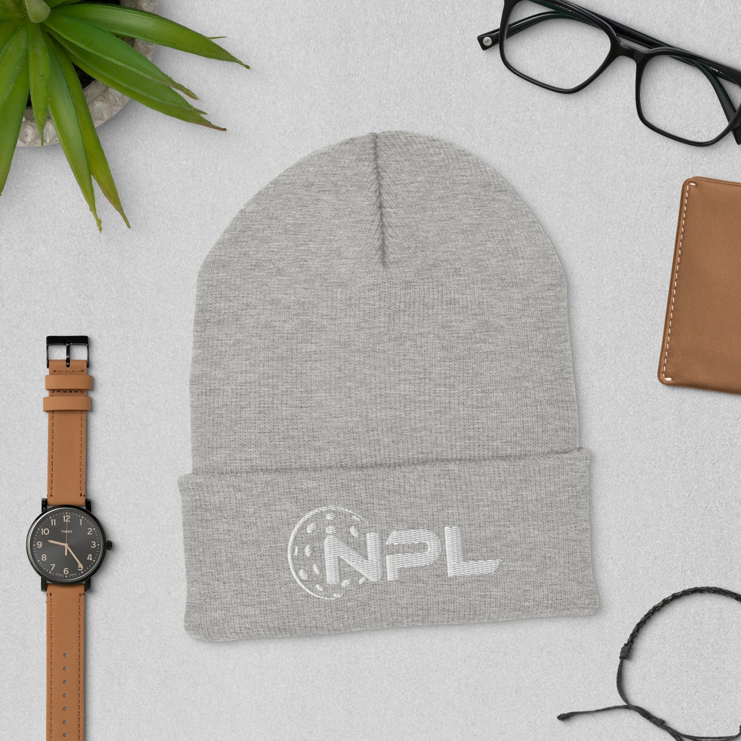 NPL Embroidered Cuffed Beanie