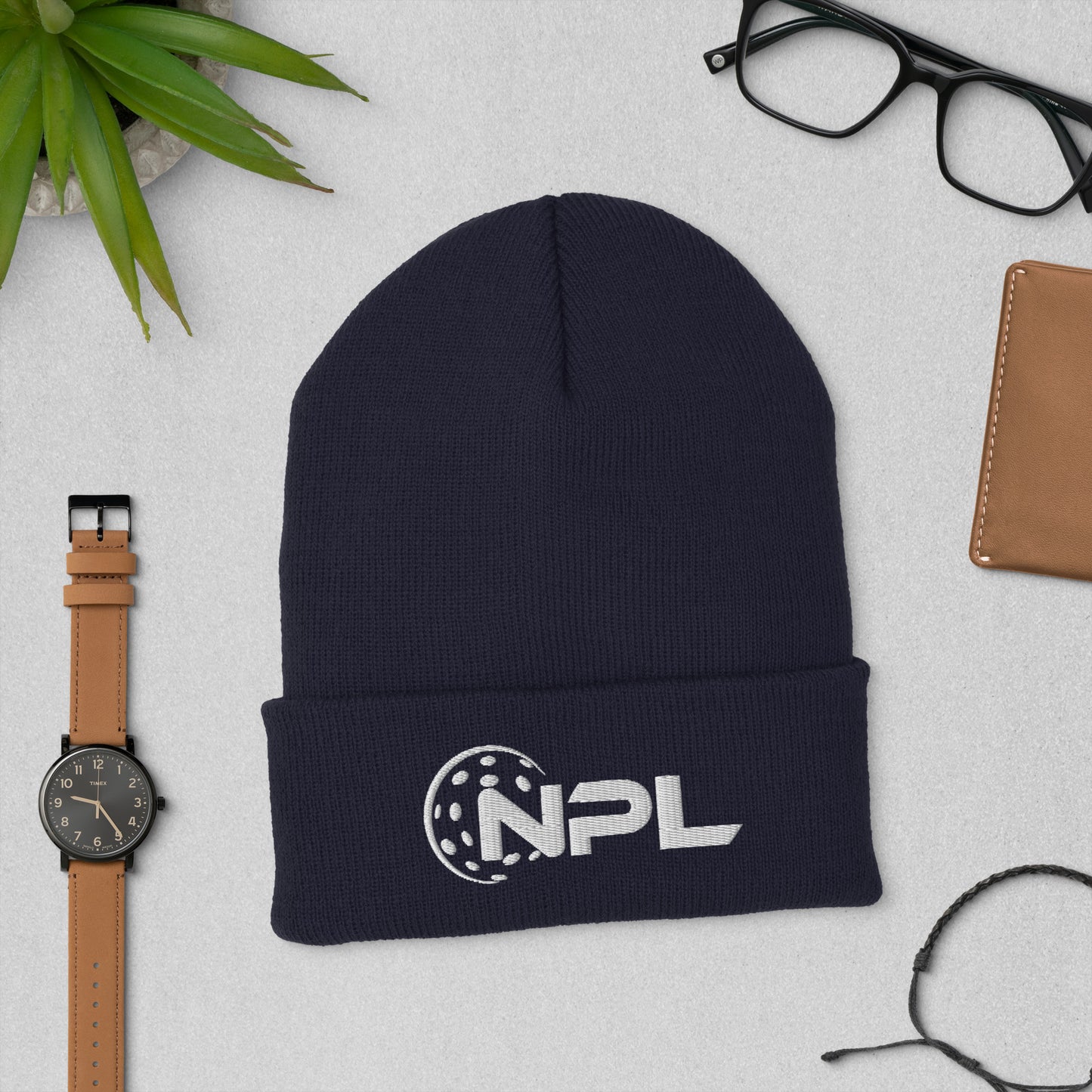 NPL Embroidered Cuffed Beanie