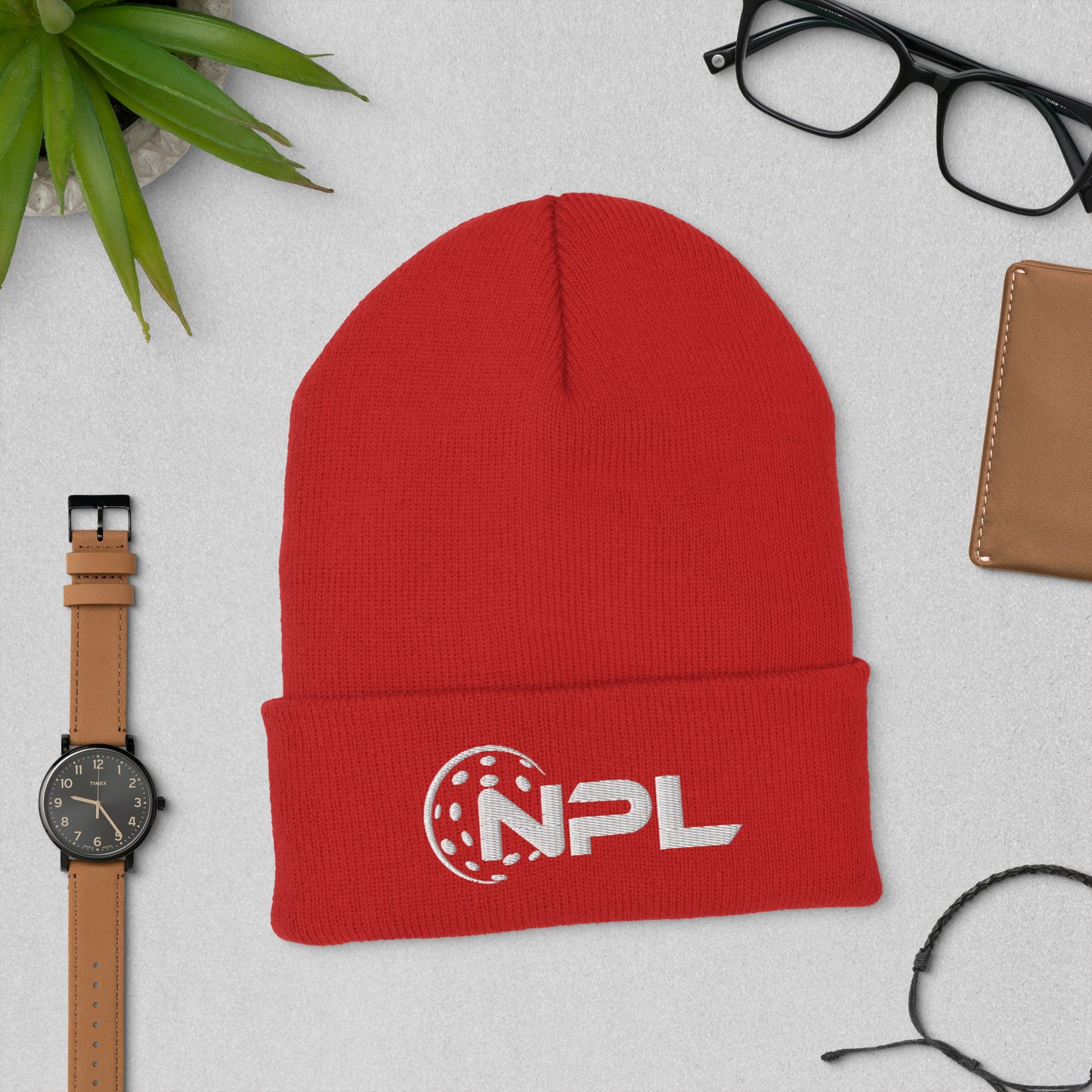 NPL Embroidered Cuffed Beanie