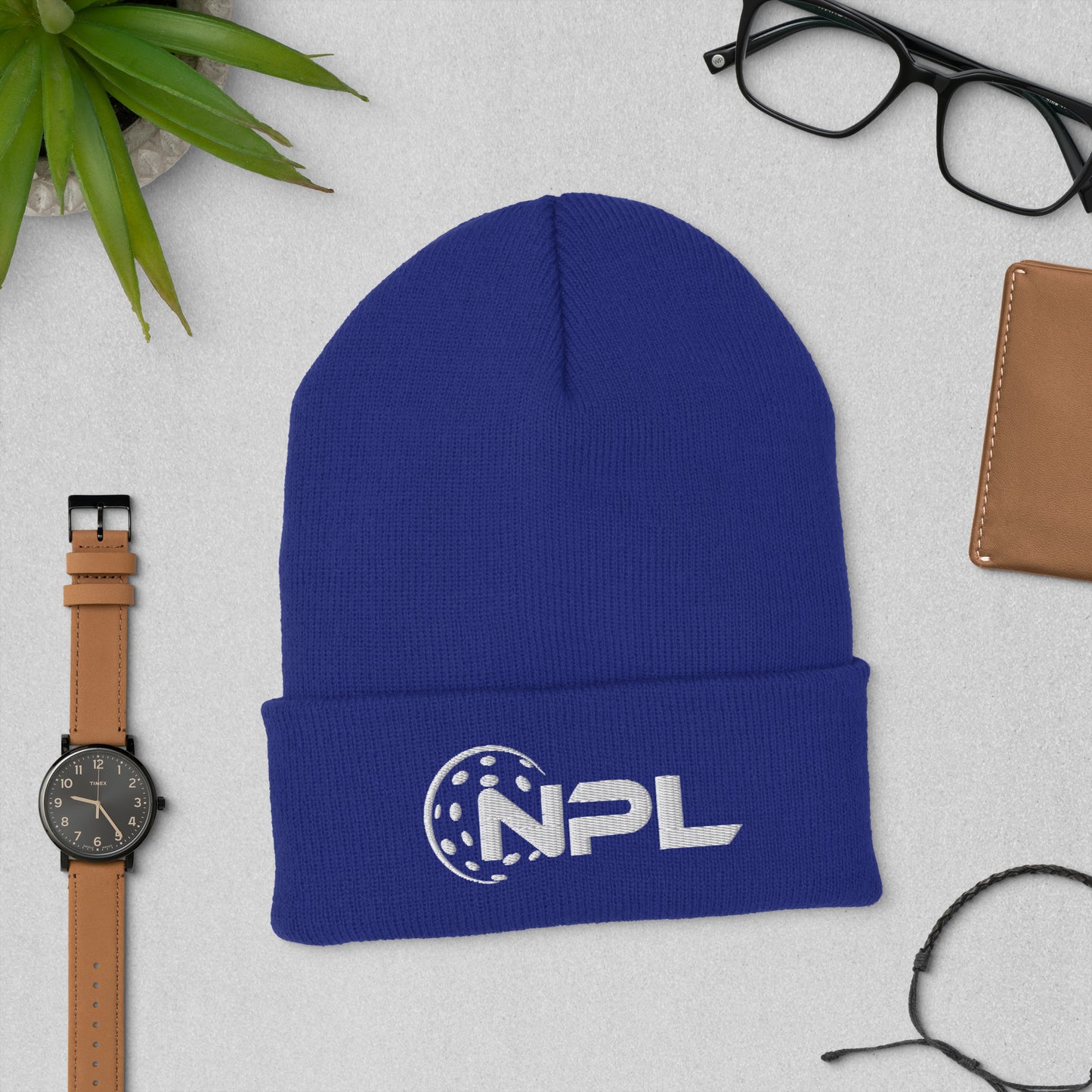 NPL Embroidered Cuffed Beanie