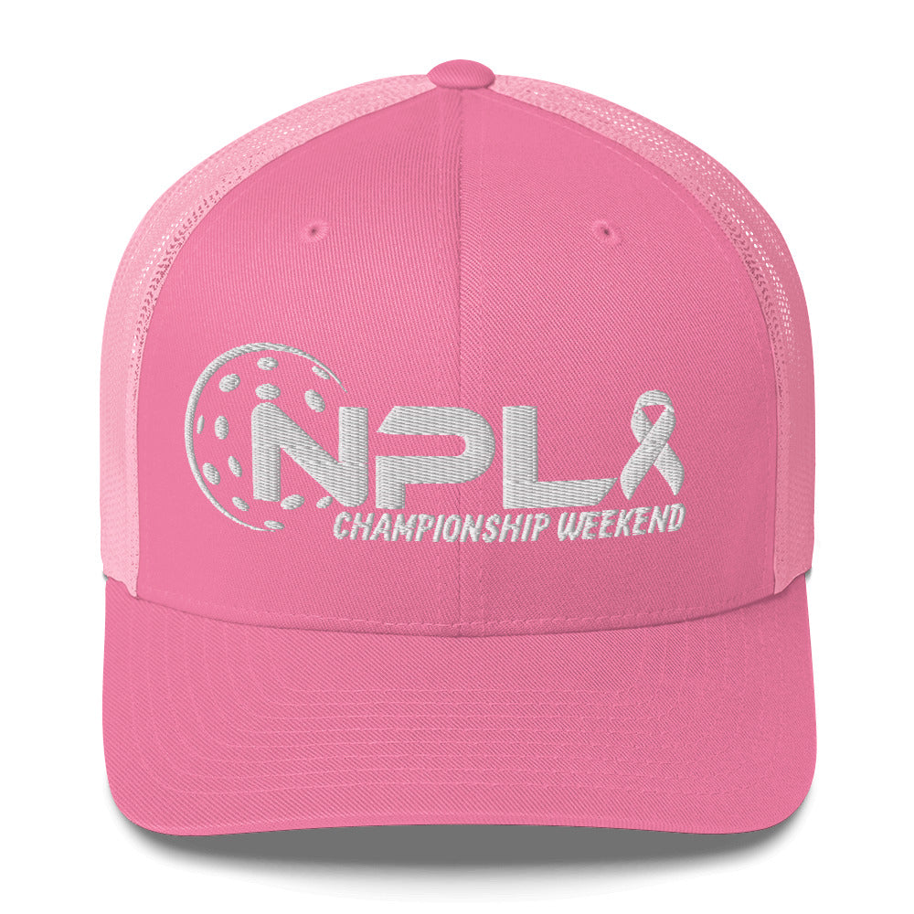PINK Embroidered NPL National Championship Weeekend Mesh Trucker