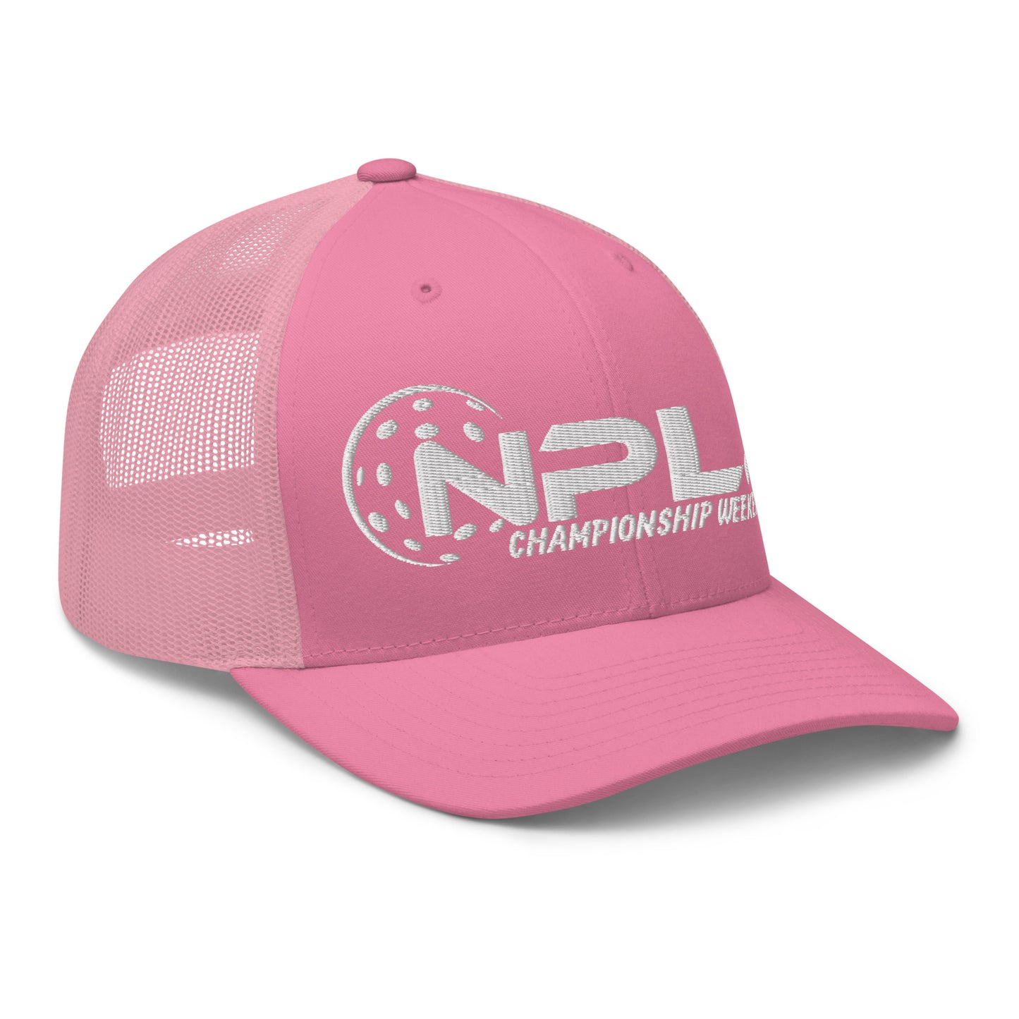 PINK Embroidered NPL National Championship Weeekend Mesh Trucker
