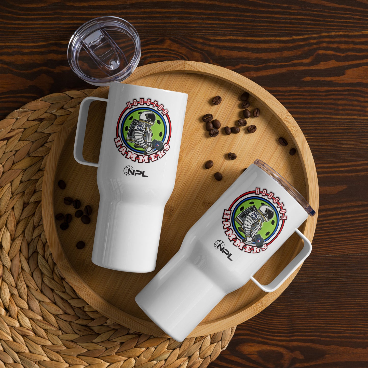 Houston Hammers NPL Team - 25 oz. Stainless Steel Travel mug with a handle