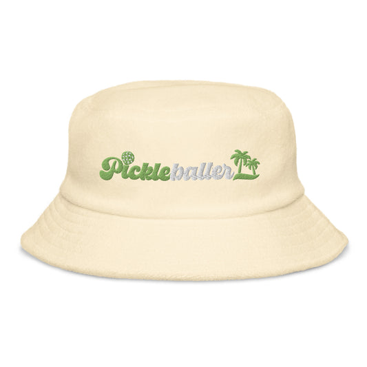 Pickleballer  - Embroidered Terry Cloth Bucket Hat - 4 colors available