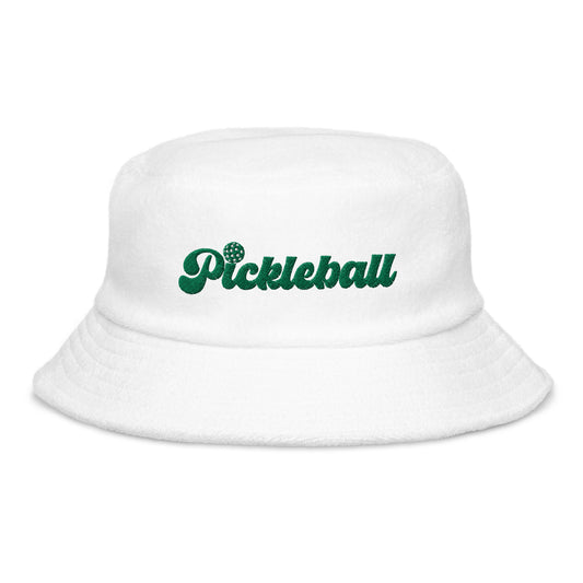 Pickleball Embroidered Terry Cloth White Hat