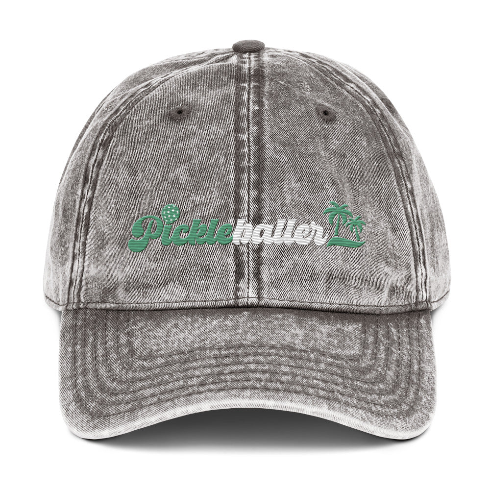 Pickleballer Embroidered Garment Dyed -Vintage Cotton Twill Hat