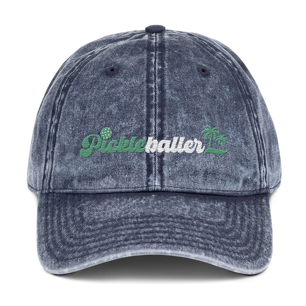 Pickleballer Embroidered Garment Dyed -Vintage Cotton Twill Hat