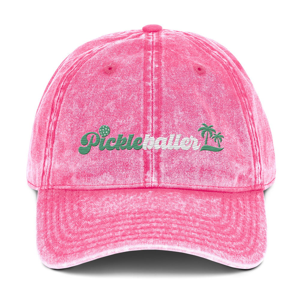 Pickleballer Embroidered Garment Dyed -Vintage Cotton Twill Hat