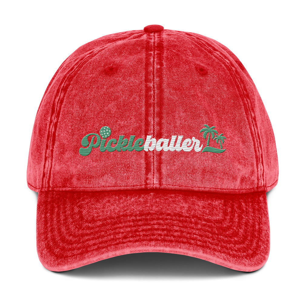 Pickleballer Embroidered Garment Dyed -Vintage Cotton Twill Hat